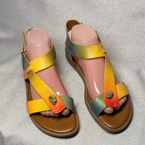 Franco Sarto L-Glenni Colorful Strappy Sandals. Size 10